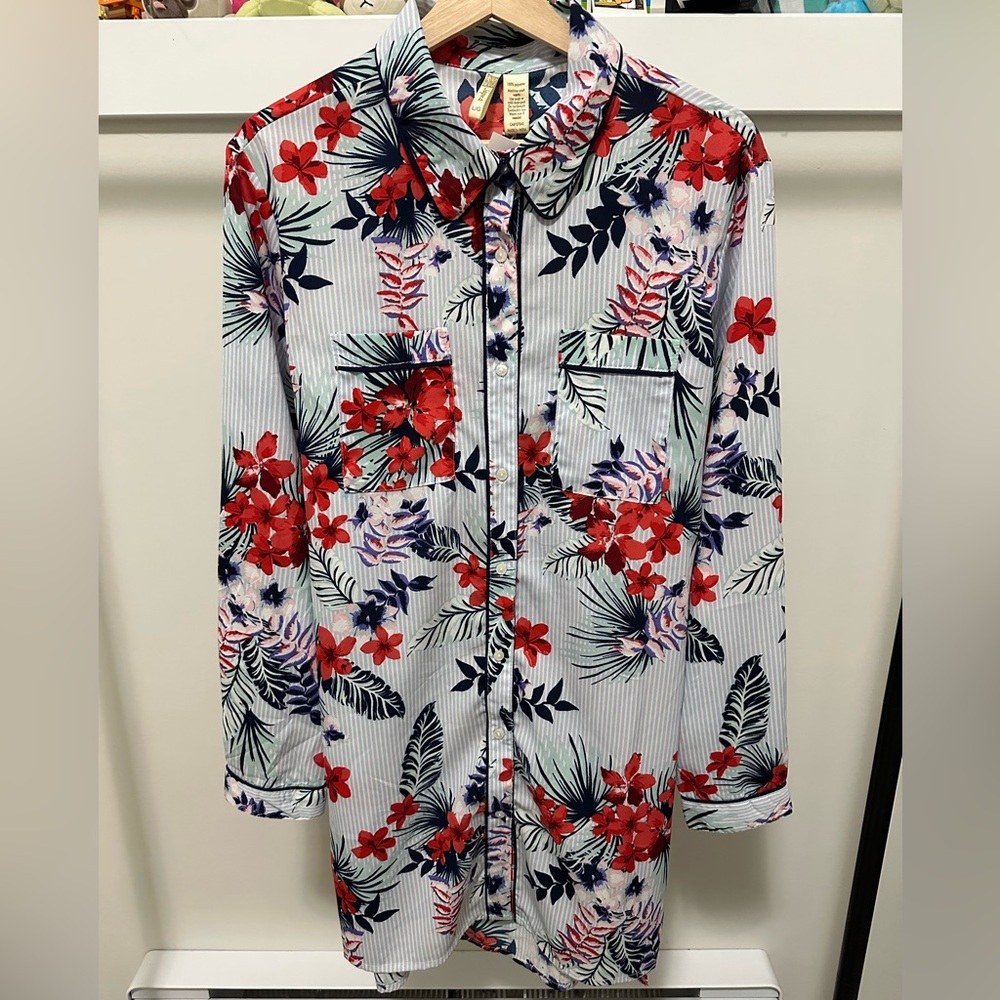 Japna Tropical Floral Shirt Dress